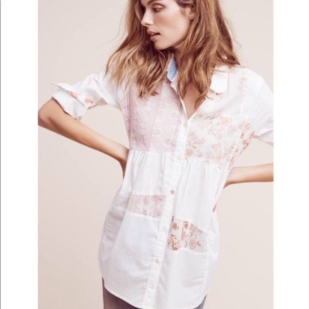 Maeve patchwork peasant button down